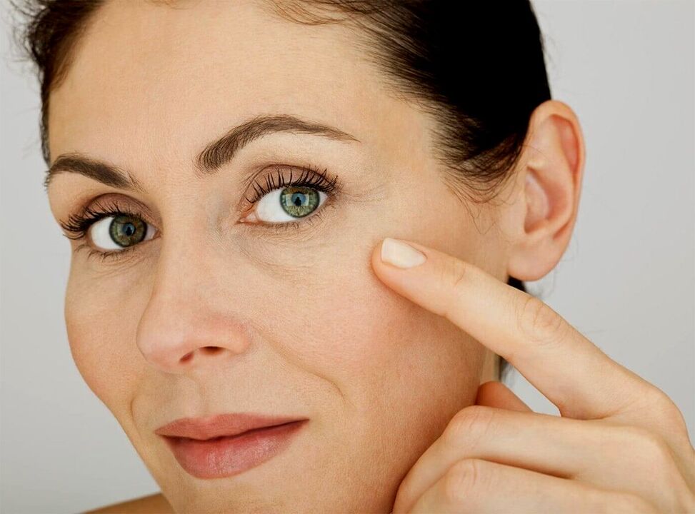 Skin aging under the eyes